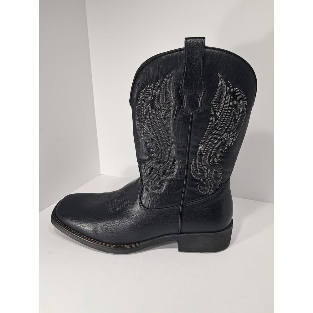 Jousen Cowboy Boots Color Black / Stitching White Grey Size 12